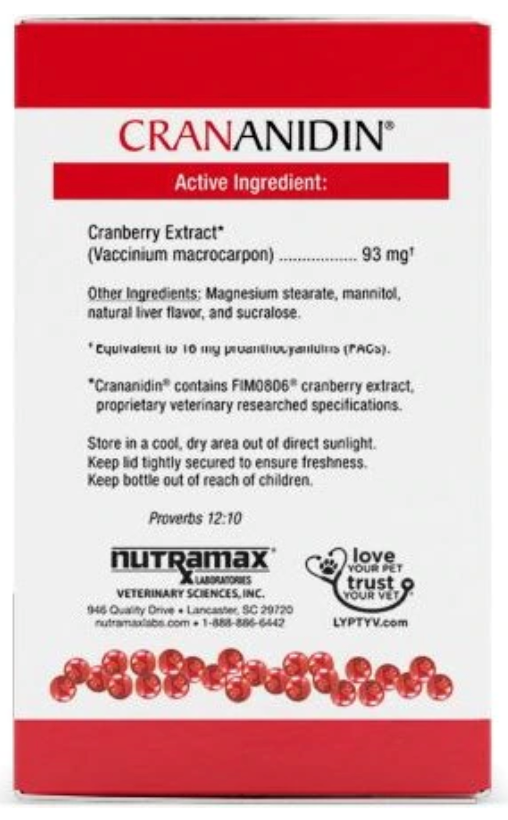 Nutramax Crananidin Urinary Chews