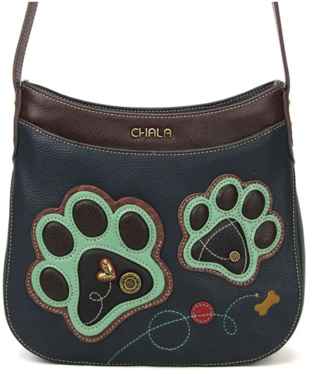 Chala Paw Print Mini Crescent Crossbody Bag