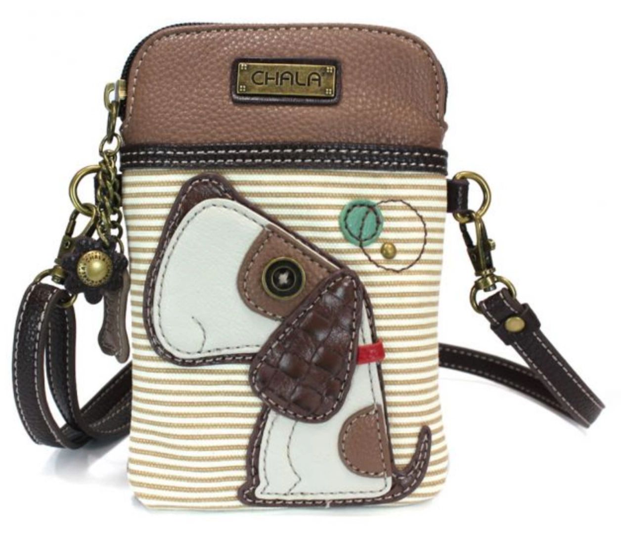 Chala Cell Phone XBody Bag - Striped Toffee Dog