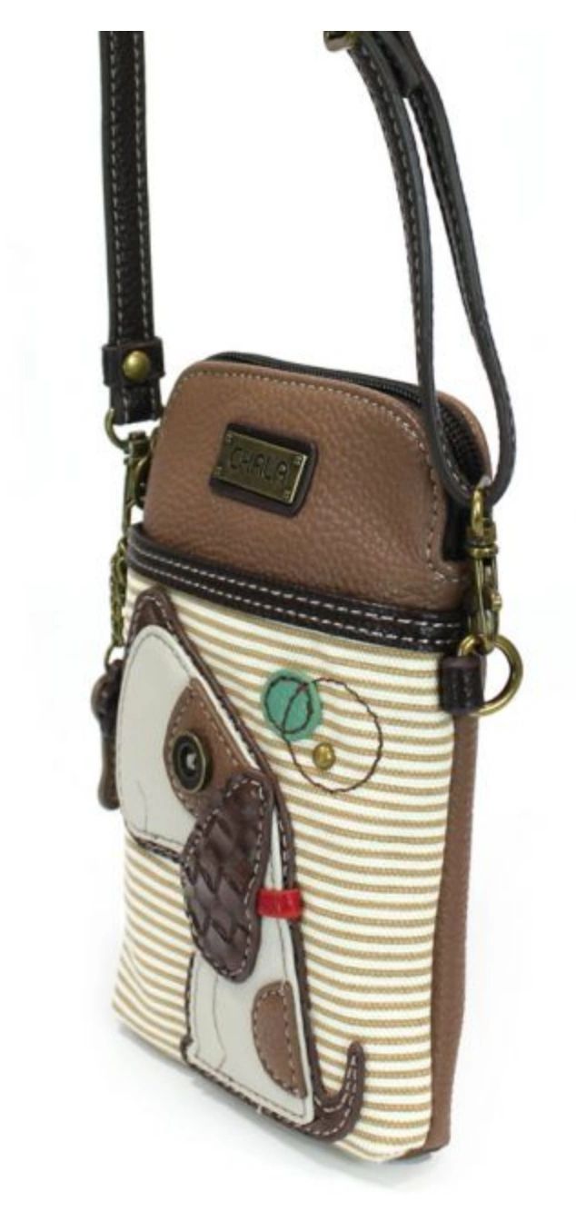 Chala Cell Phone XBody Bag - Striped Toffee Dog