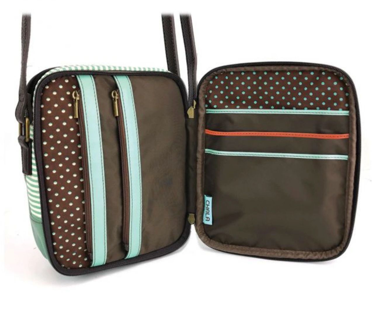 Chala Teal Paw Print - Organizer Crossbody