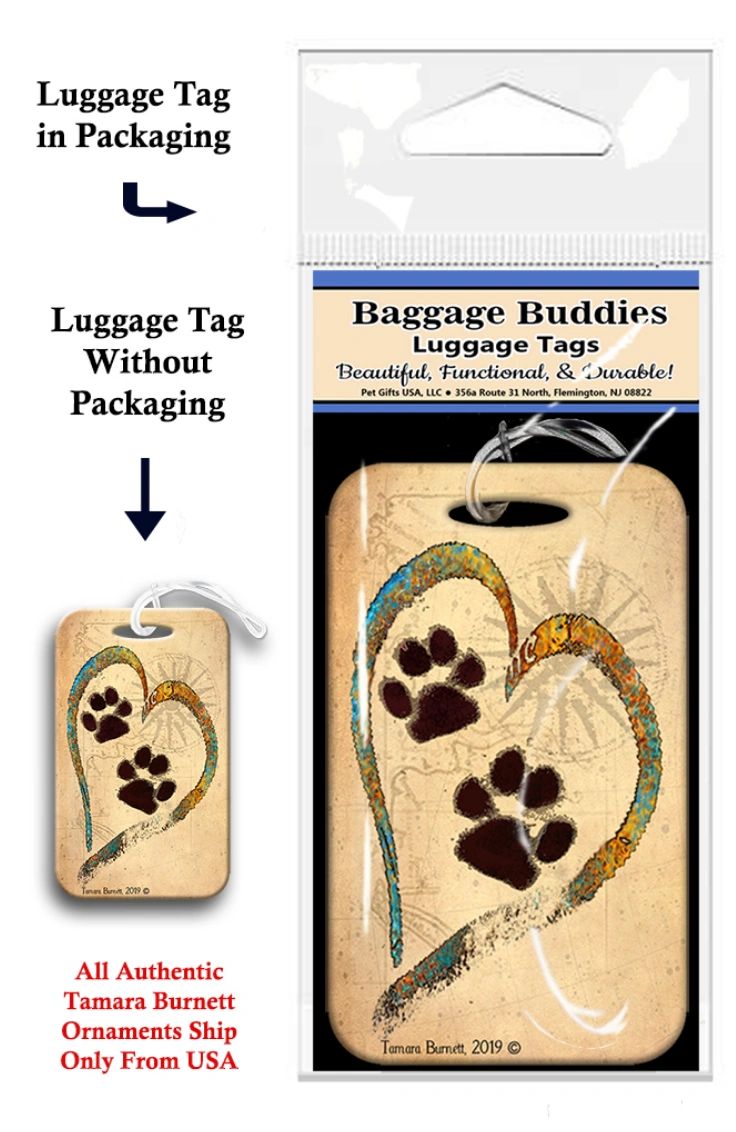 Doxie Paw Print Baggage Buddy