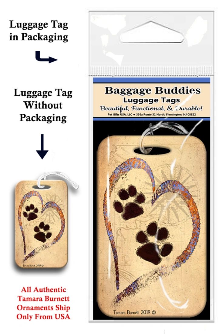 Doxie Paw Print Baggage Buddy