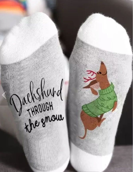 Dachshund Through the Snow Socks