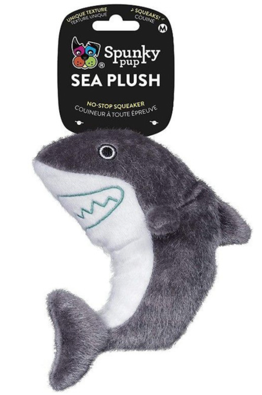 Spunky Pup Sea Plush Shark Dog Toy