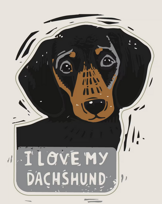 'I Love My Dachshund' Sticker