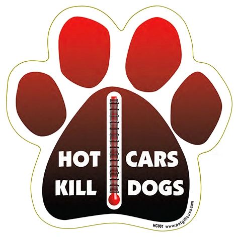 Hot Cars Kill Dogs Paw Magnet