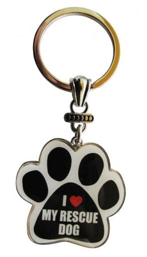 Keychain - I Love My Rescue Dog