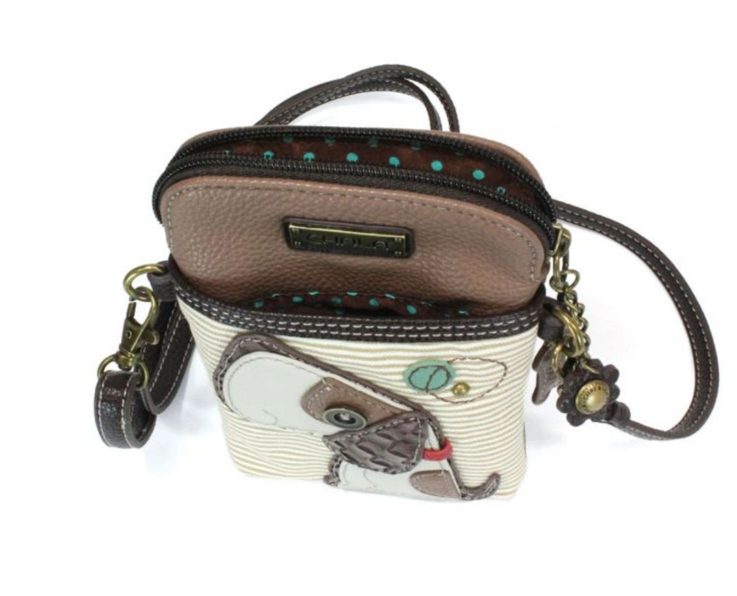 Chala Cell Phone XBody Bag - Striped Toffee Dog